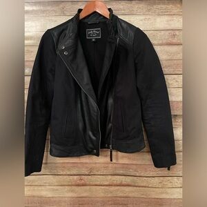 Lucky Brand Women's Moto Leather Cotton Jacket Black Size: XS